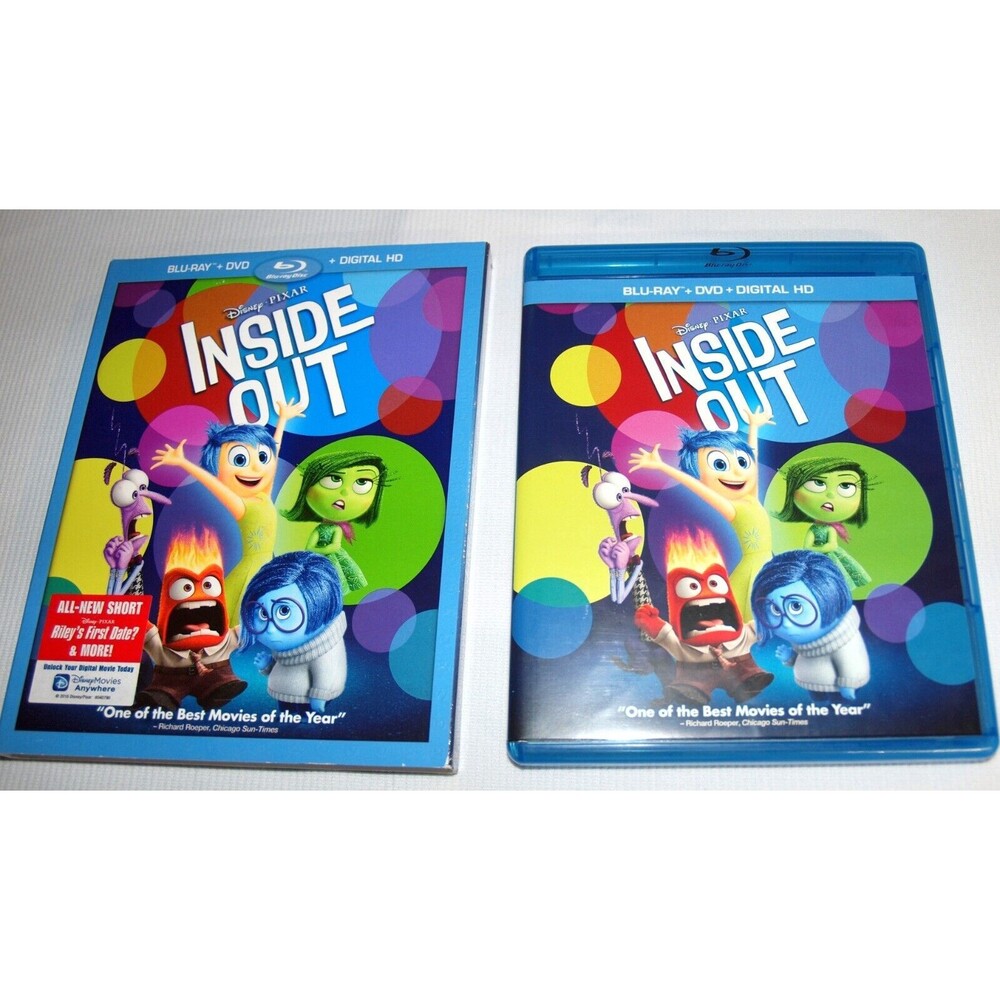 Inside Out Blu Ray with Slip Cover Disney Pixar with Bonus features Disc